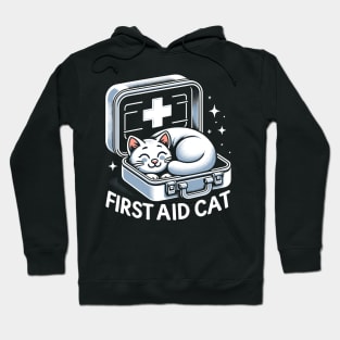 First Aid Cat Pun Nurse Doctor Healthcare Novelty Funny Cat Hoodie